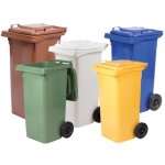 Ics - poubelle en polypropyla ne de 120 litres avec roues bleues