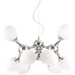 Ideal lux - nodi bianco - petit luminaire suspendu � 9 ampoules molecular, chrome, e14