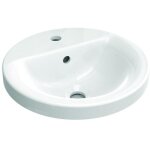 Ideal standard - connect - lavabo encastr�, diam�tre : 380 mm, avec d�versoir, 1 ouverture pour mitigeur, ...