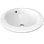 Ideal standard - connect - vasque encastr�e, diam�tre 380 mm, avec trop - plein, ideal plus, blanc e5051ma ...
