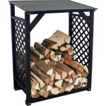 Ideanature - bûcher treillis en bois black edition simple Ideanature - bûcher treillis en bois black edition simple