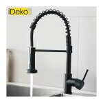 Ideko - robinet de cuisine 2 jets de douchette multi fonction pro rotation à 360 degrés moderne noir Ideko - robinet de cuisine 2 jets de douchette multi fonction pro rotation à 360 degrés moderne noir