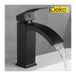 Ideko - robinet mitigeur lavabo en laiton antique finition peinture noir cascade robinet d'�vier salle ...
