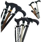 Canne design en aluminium pliante ou fixe - noir - fixe