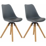 Idimex - lot de 2 chaises pivotantes bolivia, style scandinave, synthétique gris et bois Idimex - lot de 2 chaises pivotantes bolivia, style scandinave, synthétique gris et bois