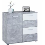 Idimex - buffet salle � manger chicago l 91 cm - coloris b�ton et blanc