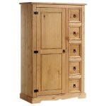 Idimex - buffet apothicaire tequila l 95 cm bois massif - coloris naturel