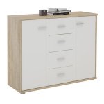 Idimex - buffet salon elodie l 89 cm - coloris ch�ne sonoma et blanc