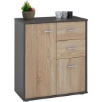 Idimex - buffet salle  manger remy l 60 cm - gris et chne sonoma