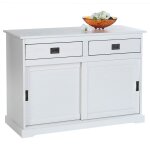 Idimex - buffet salle � manger savona l 110 cm en bois massif - blanc
