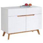 Idimex - buffet salle  manger tibor l 98 cm, bois massif, blanc