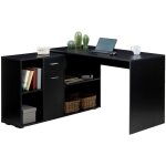 Bureau d'angle carmen avec meuble de rangement, d�cor noir mat
