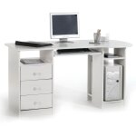 Idimex - bureau en pin bob, lasur blanc