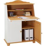 Idimex - bureau secrétaire david, lasuré blanc et brun Idimex - bureau secrétaire david, lasuré blanc et brun