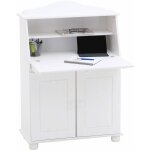 Idimex - bureau secrétaire david, lasuré blanc Idimex - bureau secrétaire david, lasuré blanc