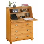 Idimex - bureau secr�taire gomes avec 3 tiroirs en pin massif � la finition teint�e / cir�e