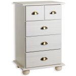 Idimex - commode chambre colmar l 49 cm en bois massif - blanc