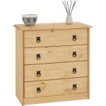 Idimex - commode en pin barrio, 4 tiroirs en pin massif finition teinte / cire