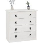 Idimex - commode en pin residencia, 4 tiroirs en pin massif lasuré blanc Idimex - commode en pin residencia, 4 tiroirs en pin massif lasuré blanc