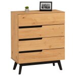 Idimex - commode chambre tibor l 80 cm en bois massif - finition laqu�e