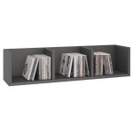 Idimex - etagre murale nello pour cd et dvd, en mlamin gris mat