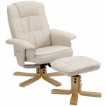 Idimex - fauteuil de relaxation avec repose - pieds charly, en tissu beige