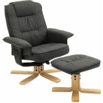 Idimex - fauteuil de relaxation avec repose - pieds charly, en tissu gris anthracite
