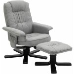 Idimex - fauteuil de relaxation avec repose - pieds charly, en tissu gris et pieds noir