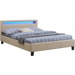 Idimex - lit led double pinot 140x190 cm, avec sommier, revêtement synthétique beige Idimex - lit led double pinot 140x190 cm, avec sommier, revêtement synthétique beige