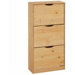 Idimex - meuble � chaussures en pin basil, 3 abattants, lasur� brun