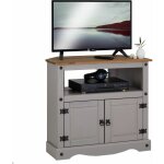 Idimex - meuble tv ramon avec 2 portes, style mexicain en pin massif gris et brun Idimex - meuble tv ramon avec 2 portes, style mexicain en pin massif gris et brun