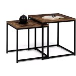 Idmarket - lot de 2 tables basses gigognes dayton 40 / 45 effet vieilli design industriel