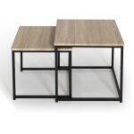 Idmarket - lot de 2 tables basses gigognes detroit 40 / 45 design industriel