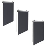 Idmarket - lot de 3 stores enrouleurs l. 125 x h. 225 cm - pour pergola - gris anthracite