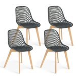 Idmarket - lot de 4 chaises mandy grises pour salle  manger
