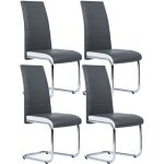 Idmarket - lot de 4 chaises mia grises liser blanc pour salle  manger