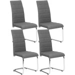 Idmarket - lot de 4 chaises mia en tissu gris anthracite pour salle � manger