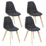 Idmarket - lot de 4 chaises scandinaves gaby grises en tissu pour salle � manger