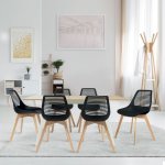 Idmarket - lot de 6 chaises bonnie noires pour salle  manger
