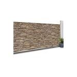 Idmarket - brise vue occultant 1, 8 x 10 m motif pierre marron 160 gr / m