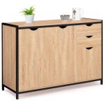 Idmarket - buffet bas 110 cm detroit avec placards et tiroirs design industriel