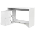 Idmarket - bureau d'angle en forme de l bob avec portes blanc
