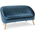 Idmarket - canap banquette en velours sonia bleu