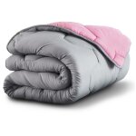 Idmarket - couette 220x240 cm abby bicolore rose et gris 300 gr