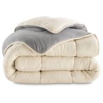 Idmarket - couette 220x240 cm zoe polaire biface gris et crème 400 gr Idmarket - couette 220x240 cm zoe polaire biface gris et crème 400 gr