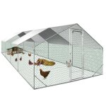 Idmarket - enclos poulailler 24 m parc grillag - 8x3 m - acier galvanis - naturel
