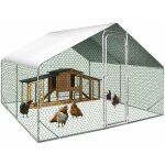 Idmarket - enclos poulailler 9 m parc grillag - 3x3 m - acier galvanis - naturel