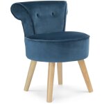 Fauteuil crapaud en velours bleu