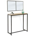 Lot console detroit avec miroir 2 bandes design industriel