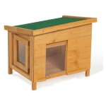 Idmarket - maison pour chat niche en bois avec porte basculante à lamelles Idmarket - maison pour chat niche en bois avec porte basculante à lamelles